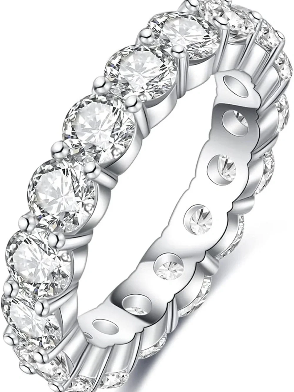 Anu Club Moissanite Eternity Ring (Sterling Silver Band)